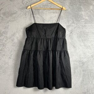 H&M Mini Dress L Tiered Babydoll Party Casual Flowy Romantic Swing Brunch
